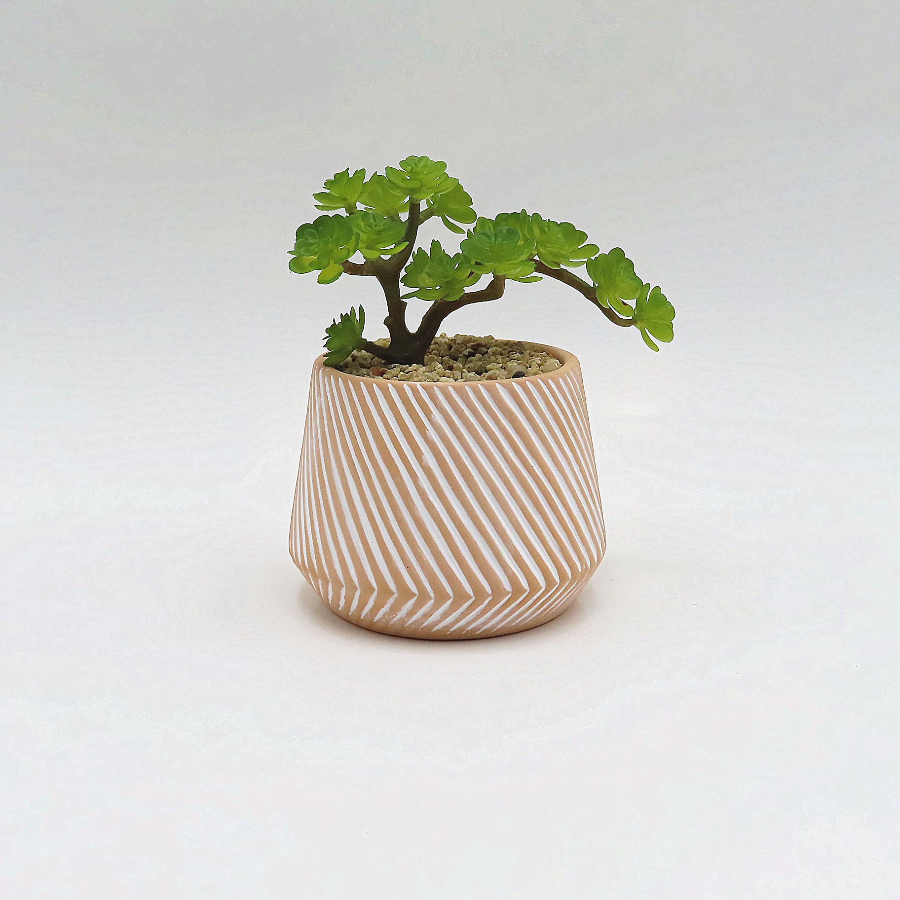 创意迷你陶瓷多肉花盆植物盆栽创意几何图案家居红土花器摆件