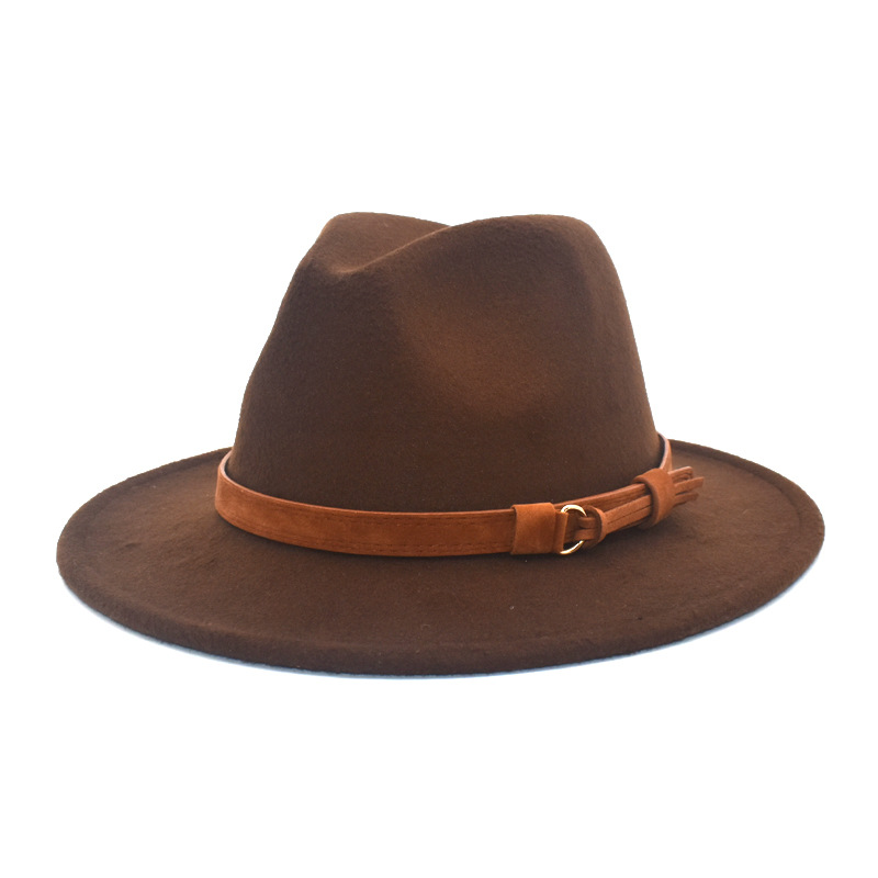 跨境新款软呢帽女帽子外贸春秋旅行帽男爵士帽毛呢礼帽