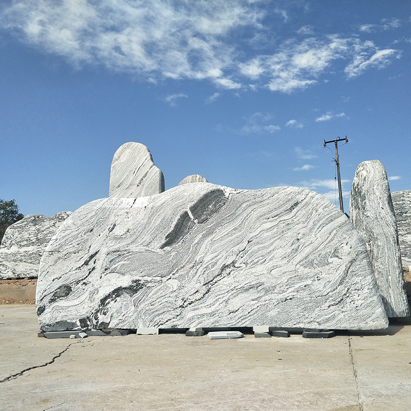 公园广场园林景观石摆件 泰山自然石 大型风景石 村口门牌刻字石