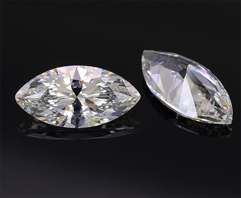 马眼形白色锆石裸石 透明人造cz钻皓石 橄榄形立方氧化锆可定制