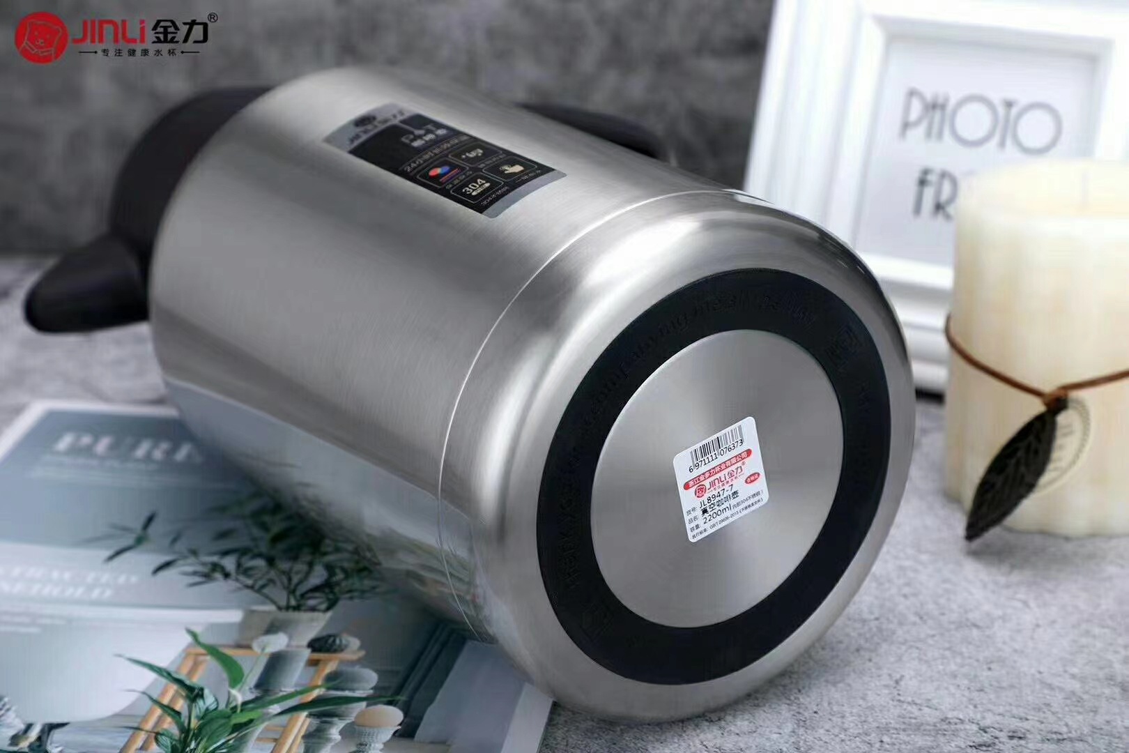 金力新款304不锈钢微波镀铜家用保温咖啡壶会议迎宾保温水壶批发