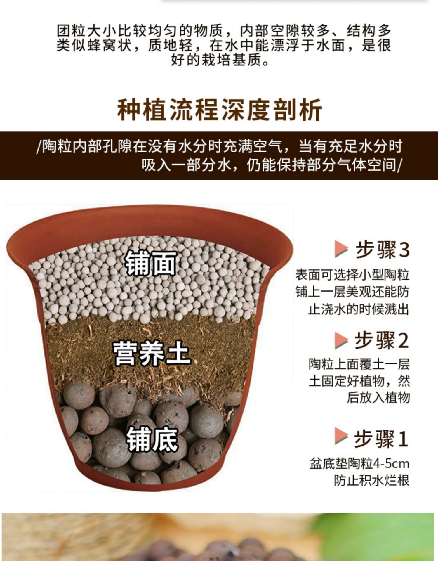 陶粒养花园艺陶土粒球花用多肉铺面盆栽垫底陶粒轻质透气水培包邮