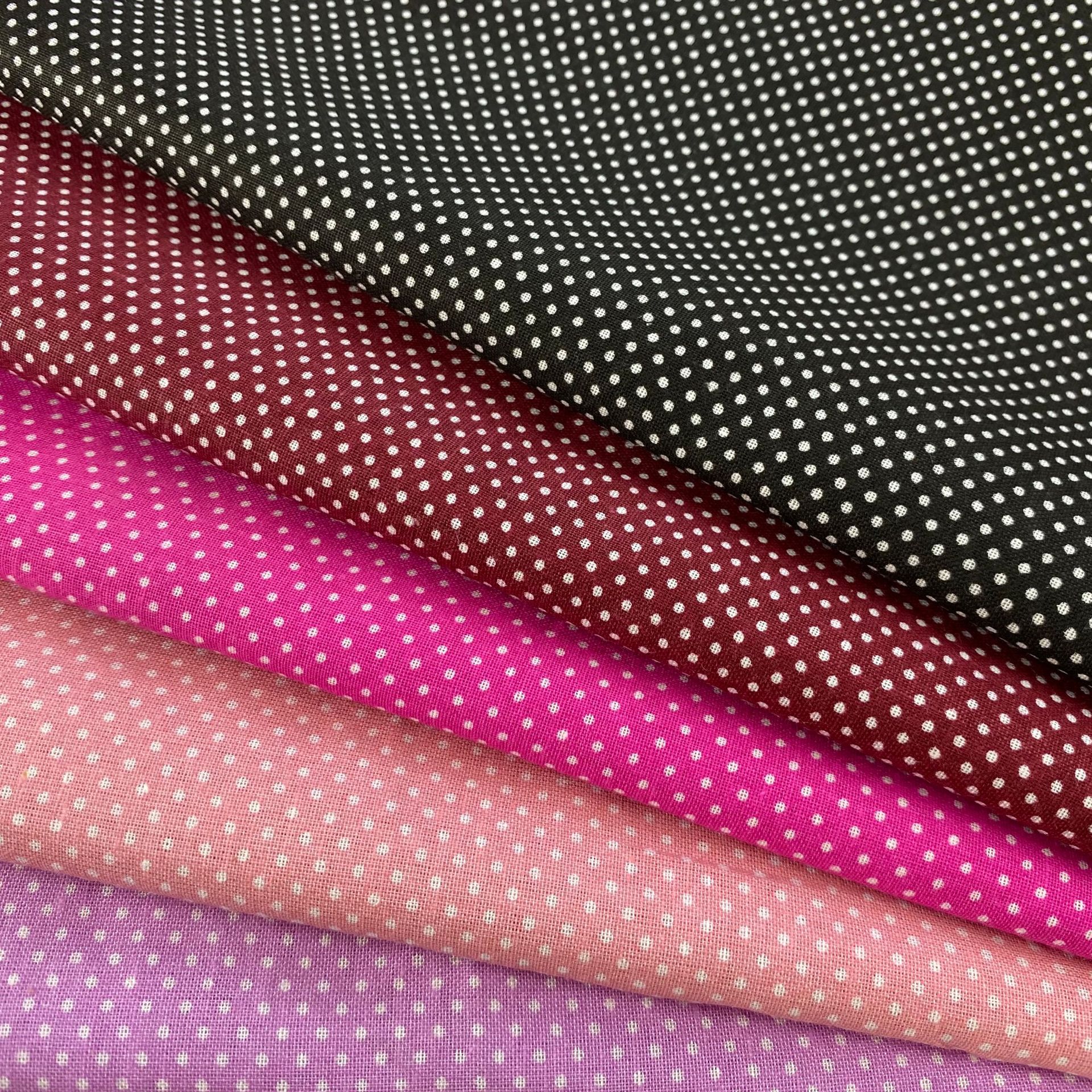 棉印花布 多色圆点印花面料现货 棉里布diy工艺品布料