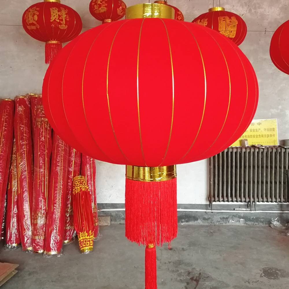 大号全红大灯笼大红灯笼批发过年植绒布春节新年户外大门-阿里巴巴