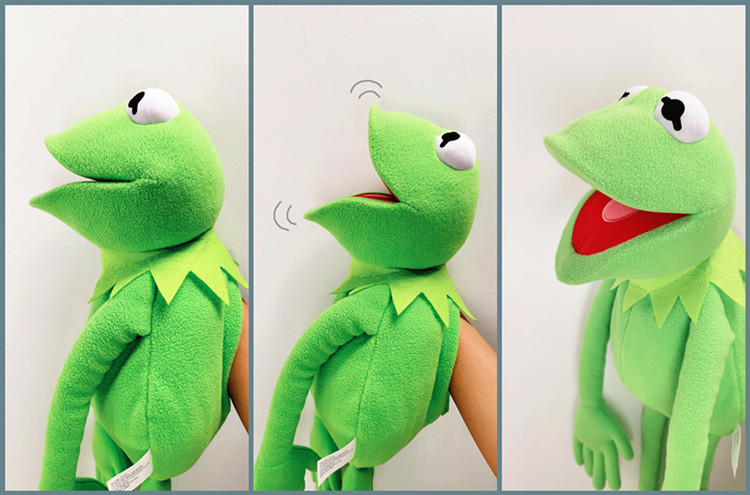 可爱布偶秀 青蛙手偶 嘴巴会动 科米蛙腹语手偶 毛绒玩具公仔娃娃