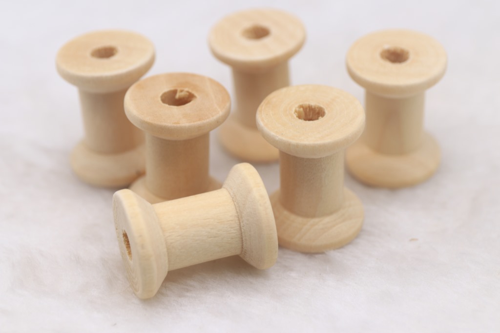 原木旧木制复古怀旧老线轴 手工diy 绕线线轴 直径27*16mm