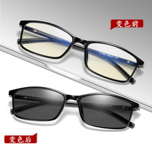新TR90复古变色防蓝光眼镜男女方框平光感光防紫外线2821眼镜