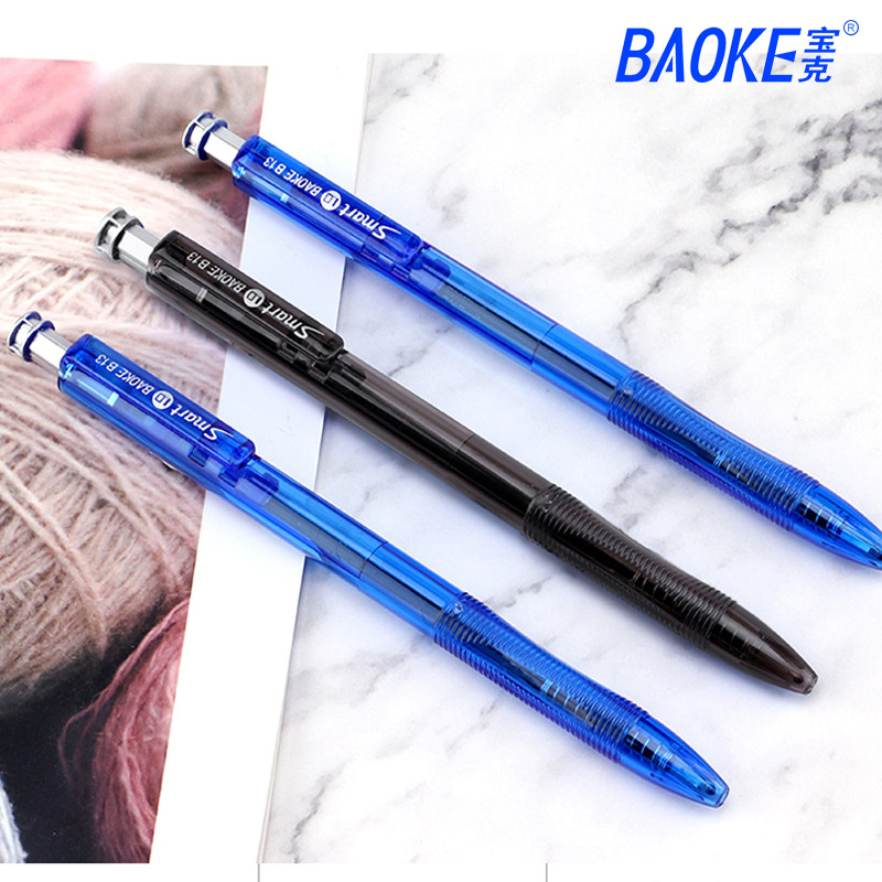 正品宝克圆珠笔b13黑色蓝按压式圆珠笔1.0mm学生办公用笔48支批发