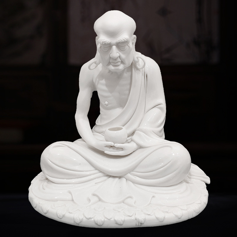 十八罗汉佛像静坐罗汉德化陶瓷仿古瓷工艺品家居饰品摆件一件代发