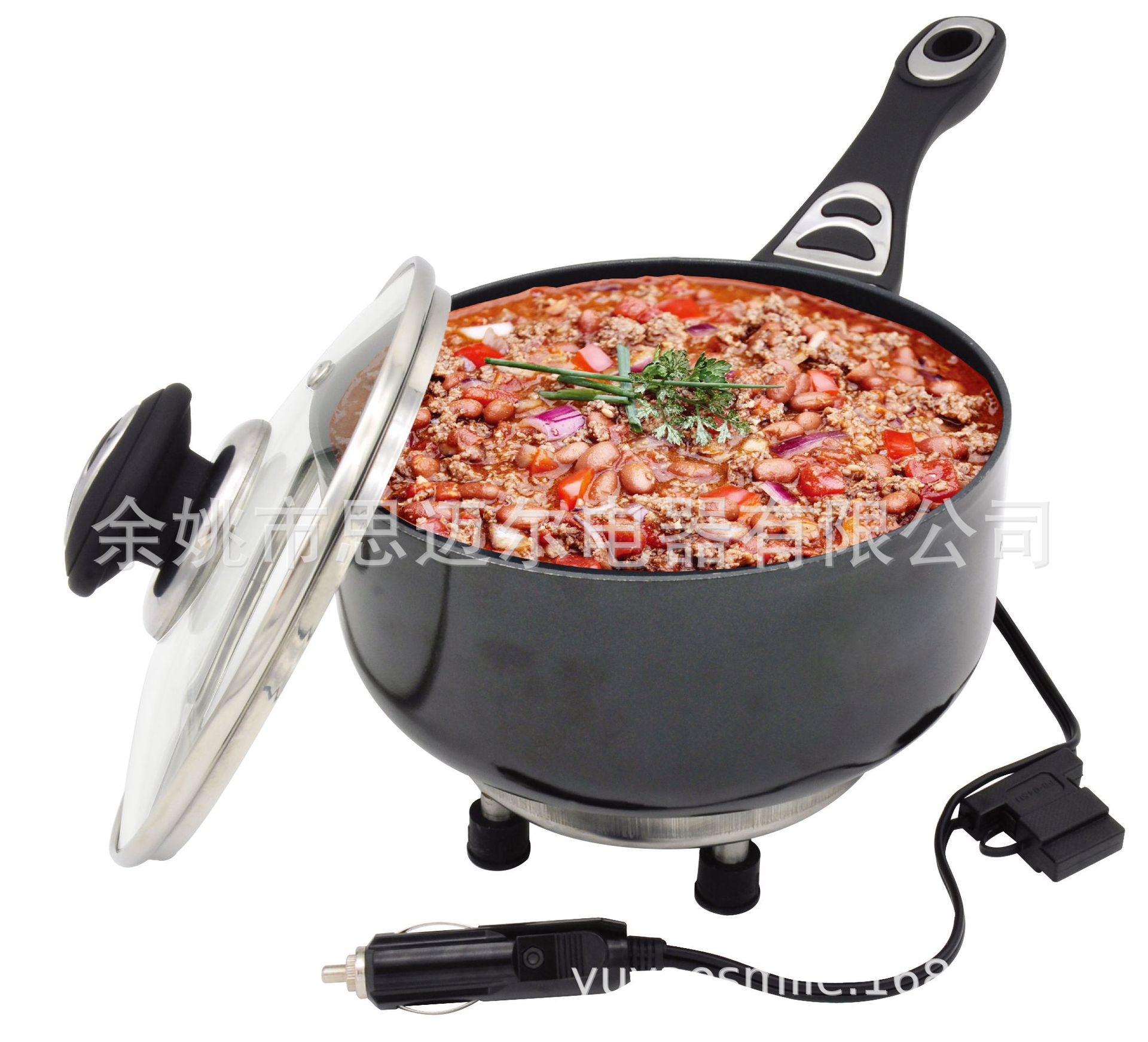 车载炒锅 车用电炒锅 12v 24v 外出旅行便携式电热锅 煮面条鸡蛋