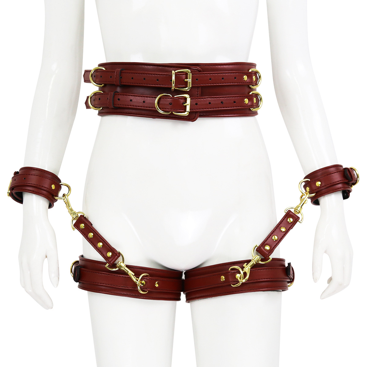 工厂店批发情趣用品皮革束缚束腰紧身衣手铐连铐玩具演出服饰道具