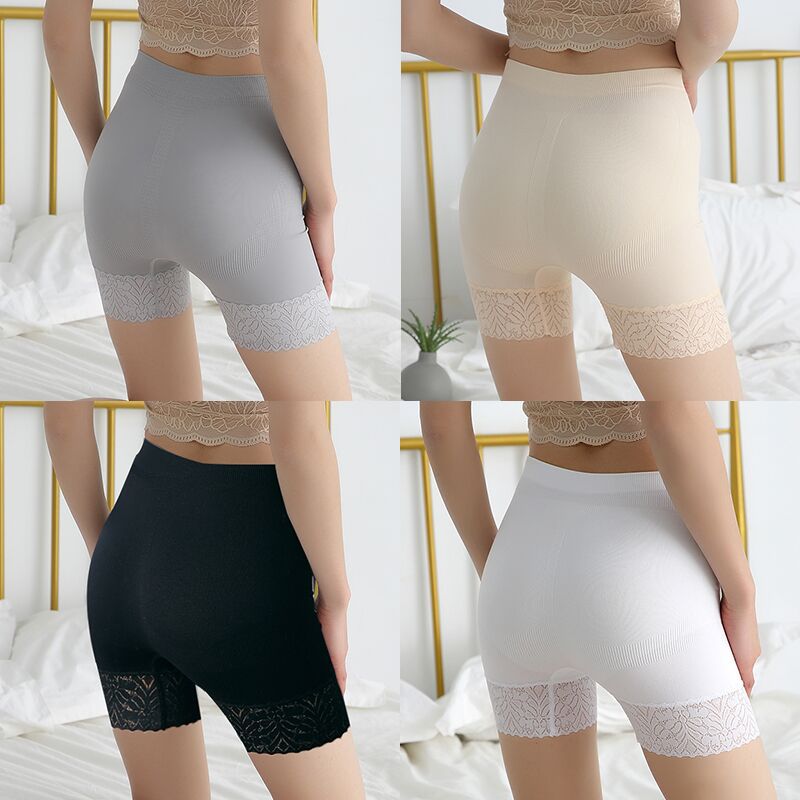 Safety Pants Underwear Two-in-One High Waist Belly Contracting Summer Anti-Exposure Bottom Shorts Ice Silk Shorts