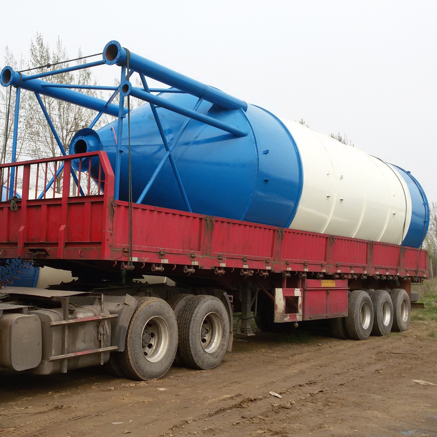 直销100吨水泥罐 卧式散装100吨水泥罐仓 混凝土搅拌站水泥罐