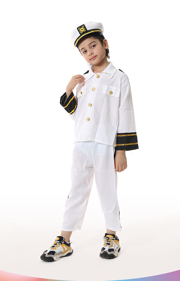 儿童表演服儿童船长服装警察机长工人cosplay职业角色扮演服装