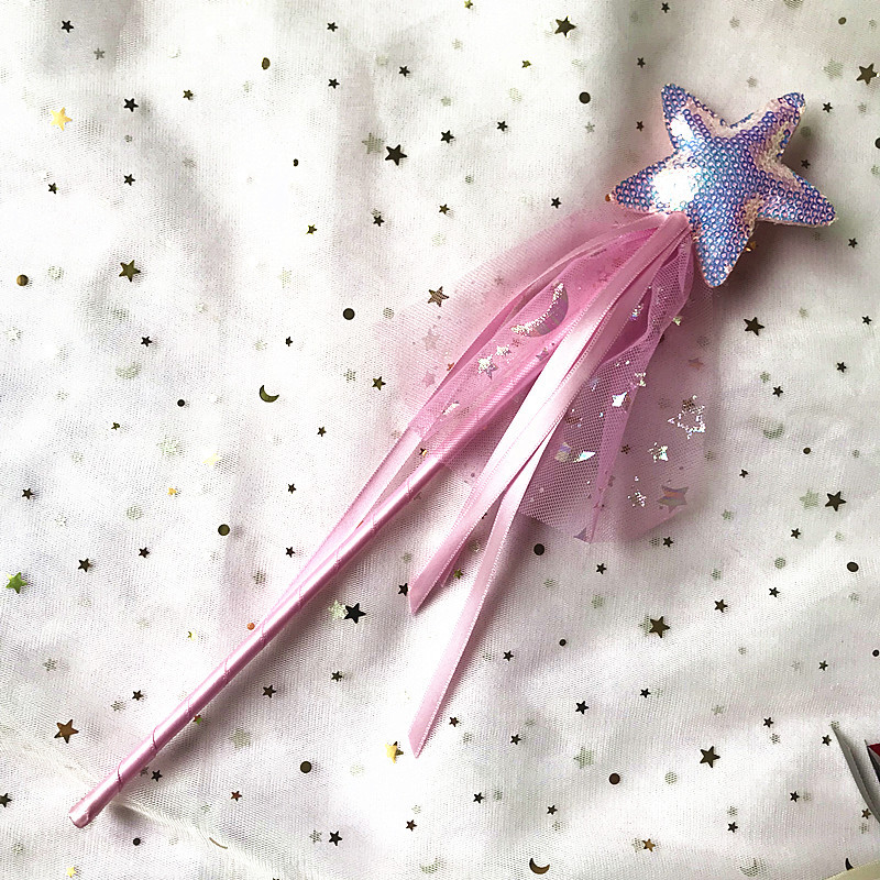 Children's Sequined Magic Wand Five-Pointed Star Magic Wand Princess Shiny Fairy Clothing Accessories Wholesale