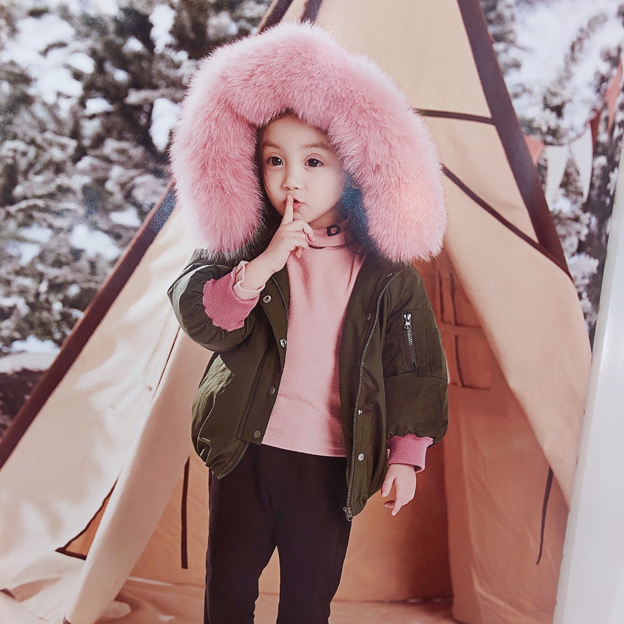 猫王童装品牌点点点女童韩版女宝宝小童羽绒服外贸加厚保暖外套