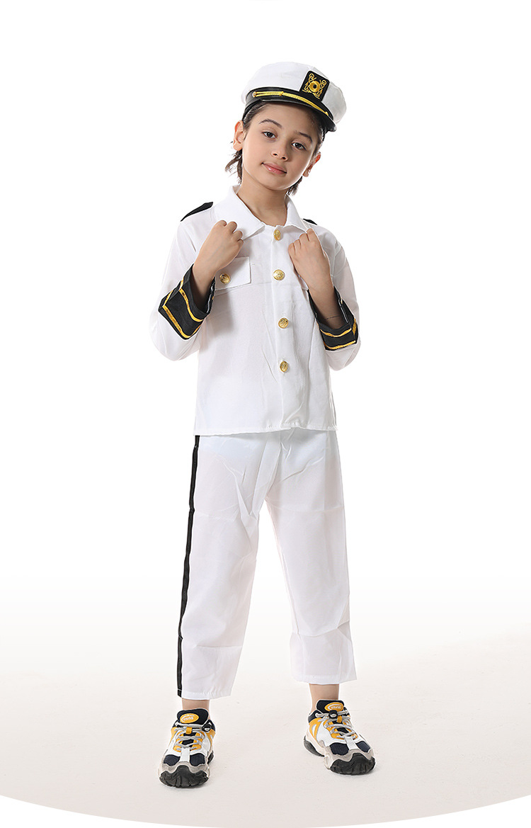 儿童表演服儿童船长服装警察机长工人cosplay职业角色扮演服装