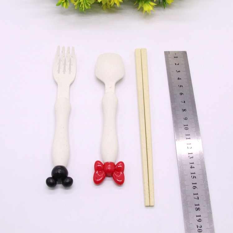Daily Tableware Maixiang Spoon Fork Chopsticks Set Children's Cartoon Tableware Set Yiwu 2 Yuan Store Department Store Wholesale