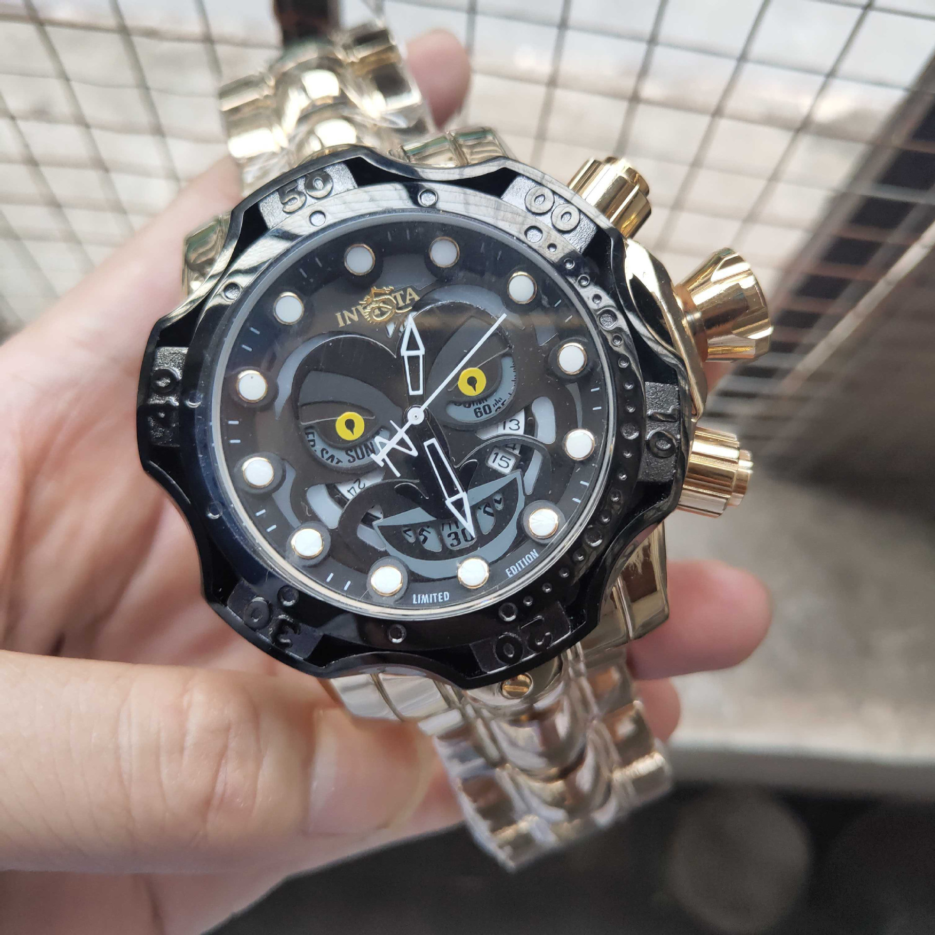 时尚彩色invicta外贸英孚它大表盘小丑男士时装腕表