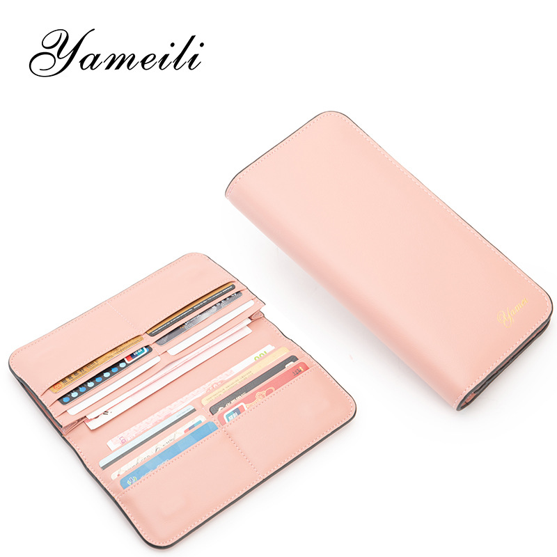 New Ladies' Purse Korean Ultra-Thin Large Capacity Multi Card Slots Wallet Magnetic Snap Two-Folding Long Style Clutch Wholesale