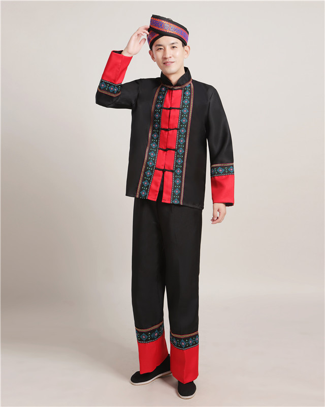 新少数民族服装男民族风成人云南彝族苗族演出服葫芦丝舞蹈服套装