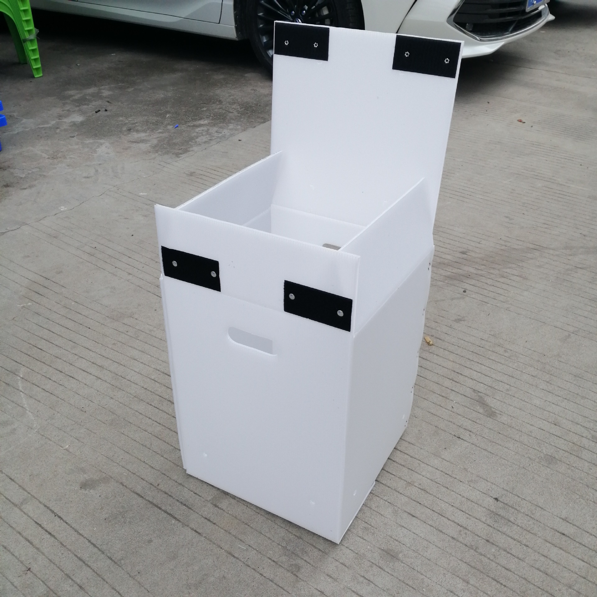 白色中空板物流周转箱 可折叠瓦楞骨架箱塑料钙塑箱