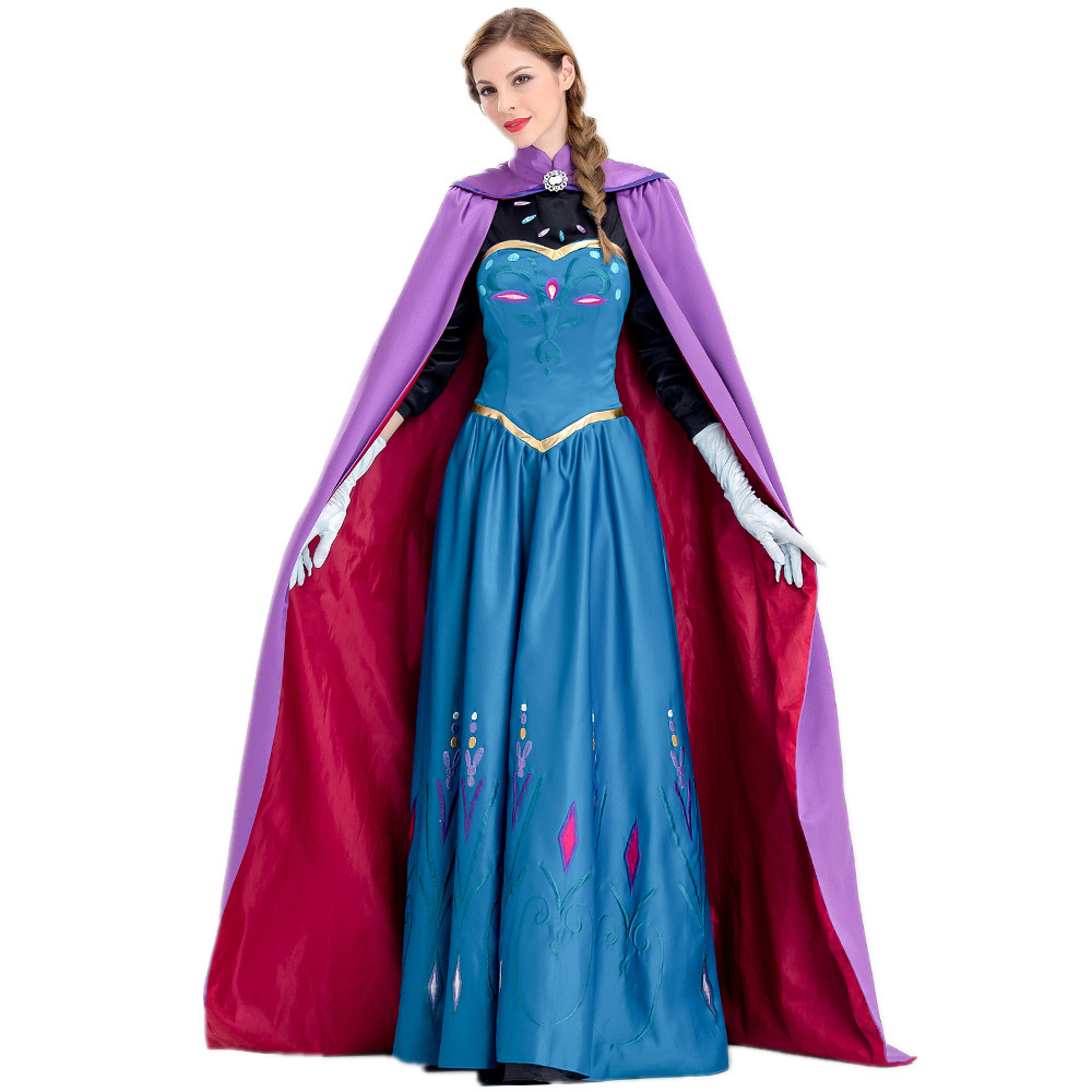 冰雪奇缘安娜女王成人cosplay长披风 万圣节服装anna公主裙演出服