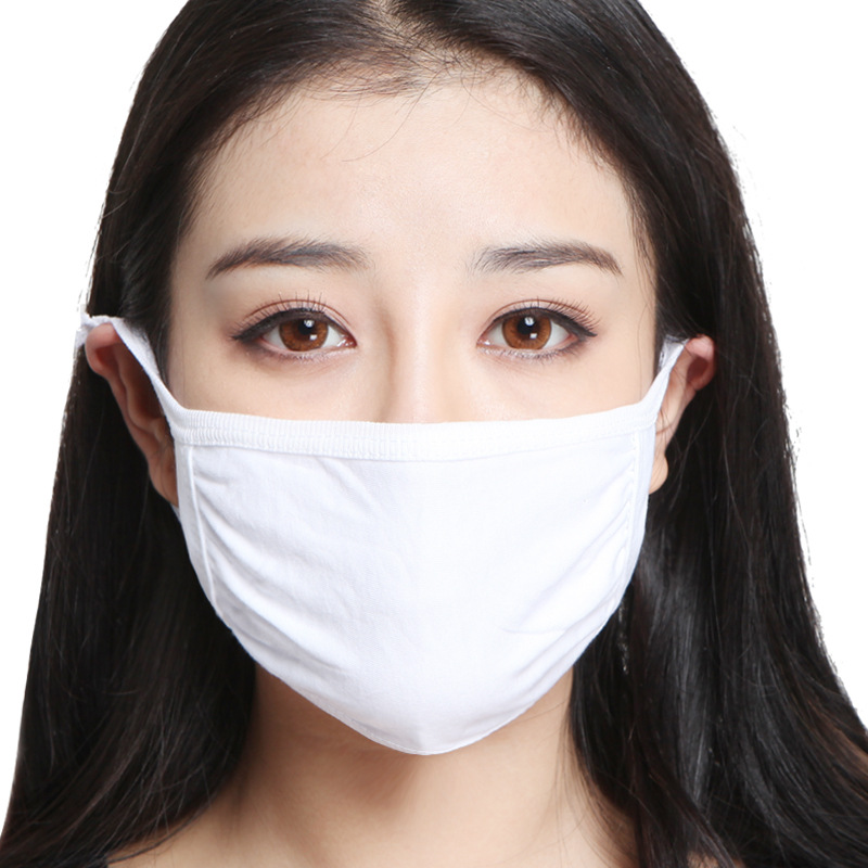 白色纯棉口罩薄款男女防护全棉布防尘透气可水洗加大口造夏季
