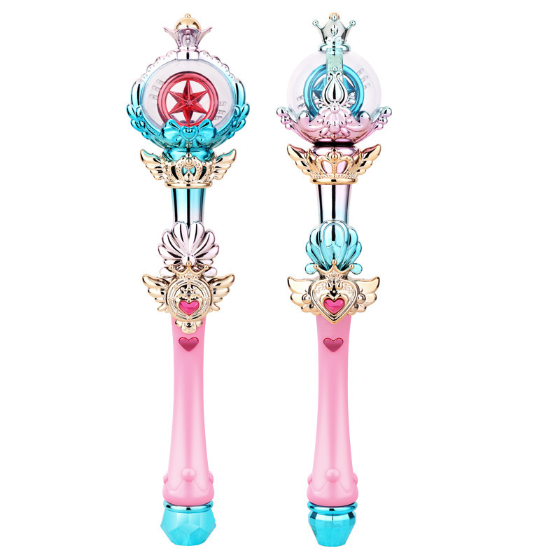 Children's Magic Magic Wand Flash Sound and Light Crown Truncheon Rotating Magic Wand 3-6 Years Old Girl Theater Toy