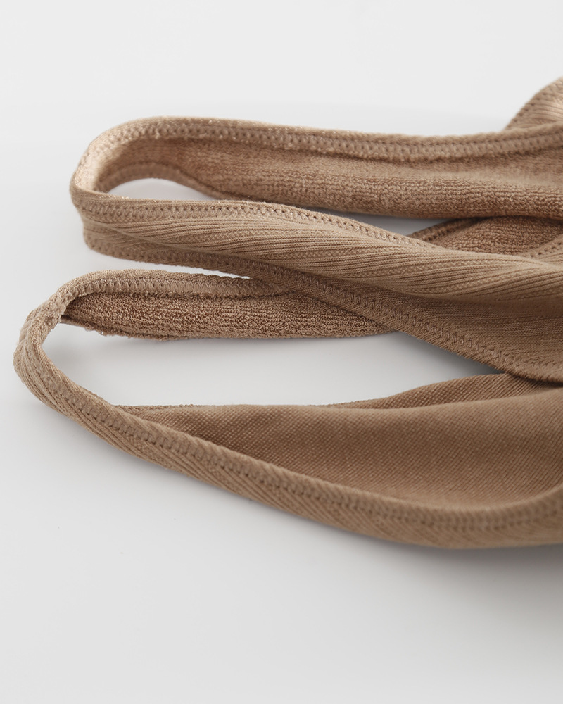 秋冬加厚保暖背心 毛圈款 带罩杯修身款内搭打底衫无袖 纯色棉质