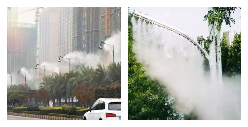 城市绿化道路除尘设备旋转数控喷雾桩路灯造雾机 路灯杆喷淋系统