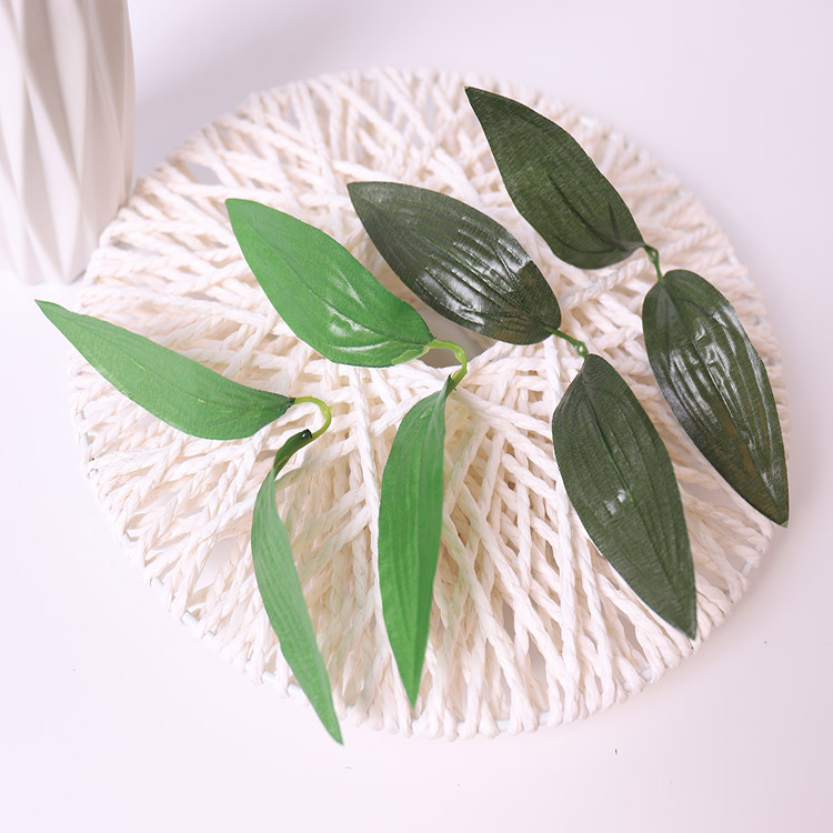 仿真百合花叶子(2叉百合花叶)厂家生产直销各种仿真花丝网花叶