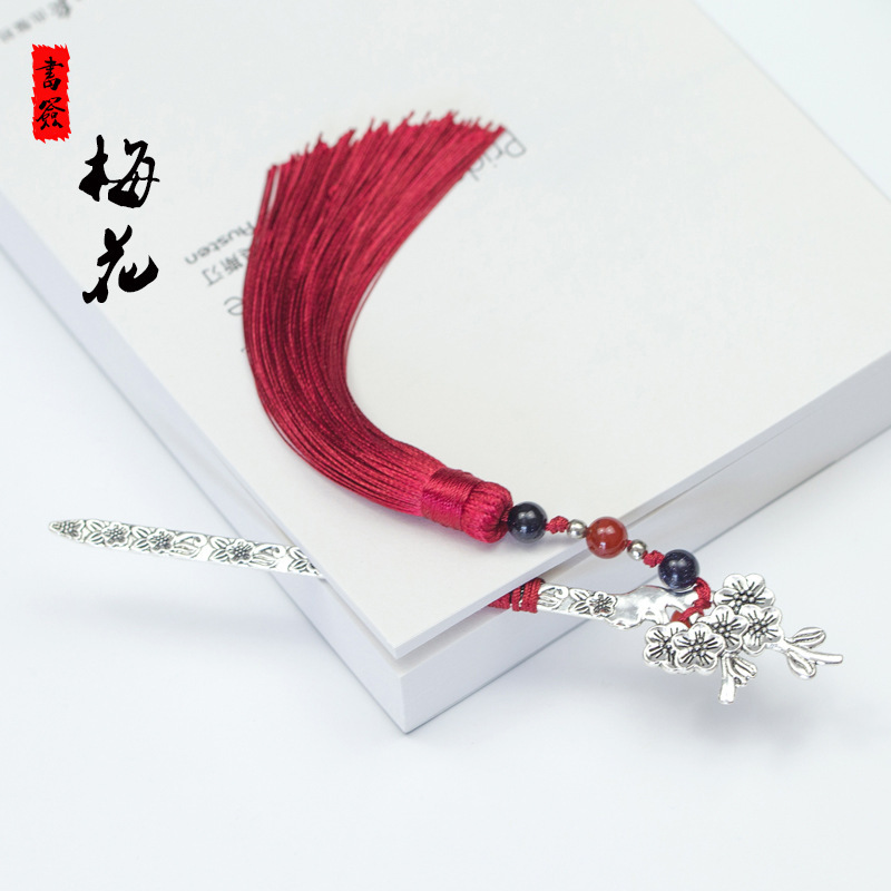 Chinese Style Classical Tassel Bookmark Novelty Creative Student Stationery Handmade Retro Ancient Style Small Gift