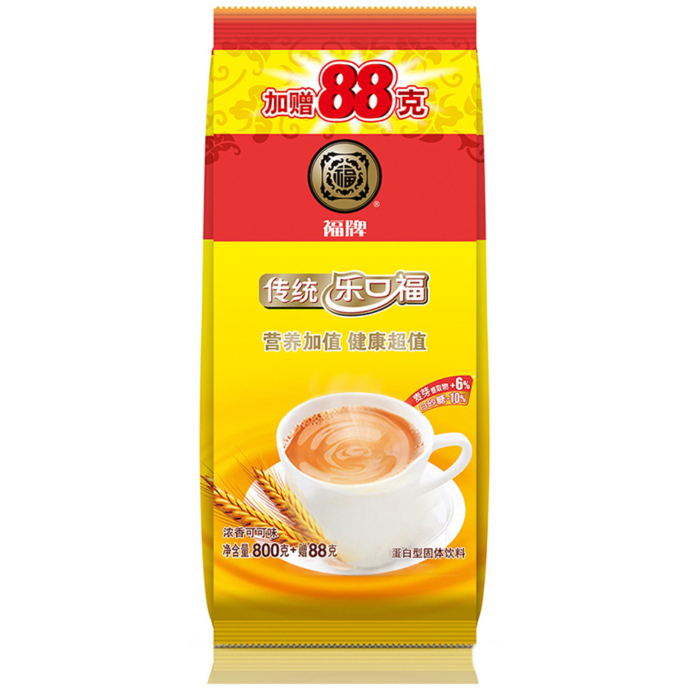 上海福牌 传统乐口福可可粉800g加赠88g袋装 学生营养冲饮早餐粉