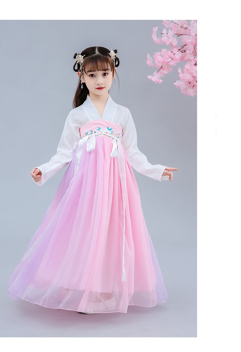 儿童新款汉服女童古装中国风超仙连衣裙小女孩唐装复古公主裙潮衣