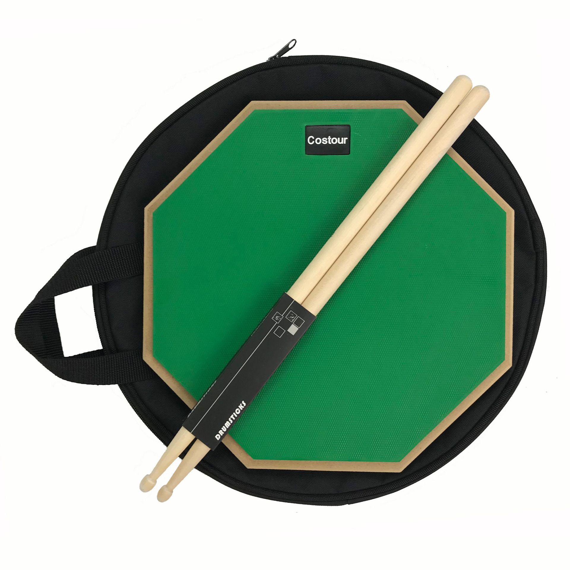 12寸哑鼓垫 枫木鼓棒 手提便携哑鼓包三件套 跨境批发热销可定制