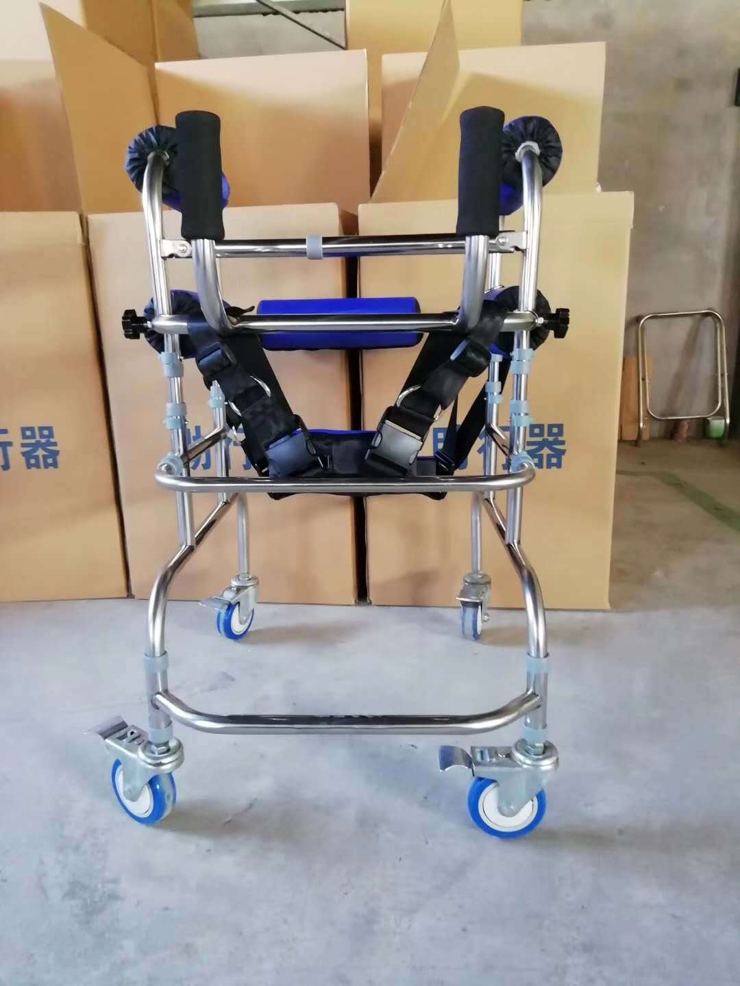 助行器 成人儿童下肢康复训练 不锈钢6轮站立架 中风偏瘫训练