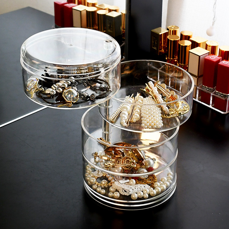 Multi-Layer Jewelry Box Head Rope Earring Storage Box Internet Celebrity Dustproof Hand Jewelry Stud Earrings Necklace Exquisite