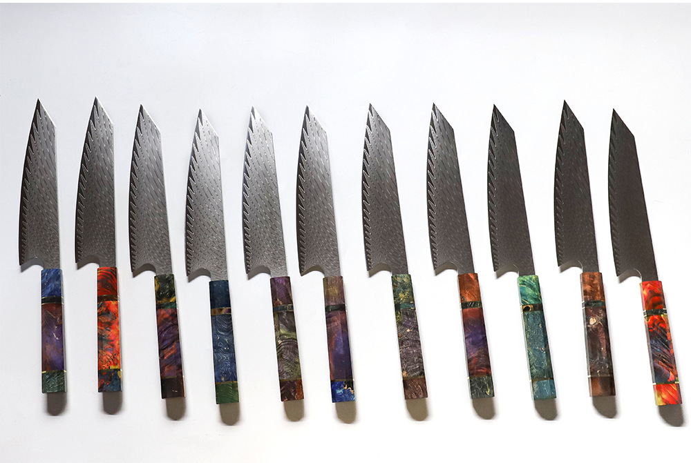 大马士革钢 8寸厨师刀 稳定木柄 西式vg10切肉厨房料理鱼生主厨刀采购