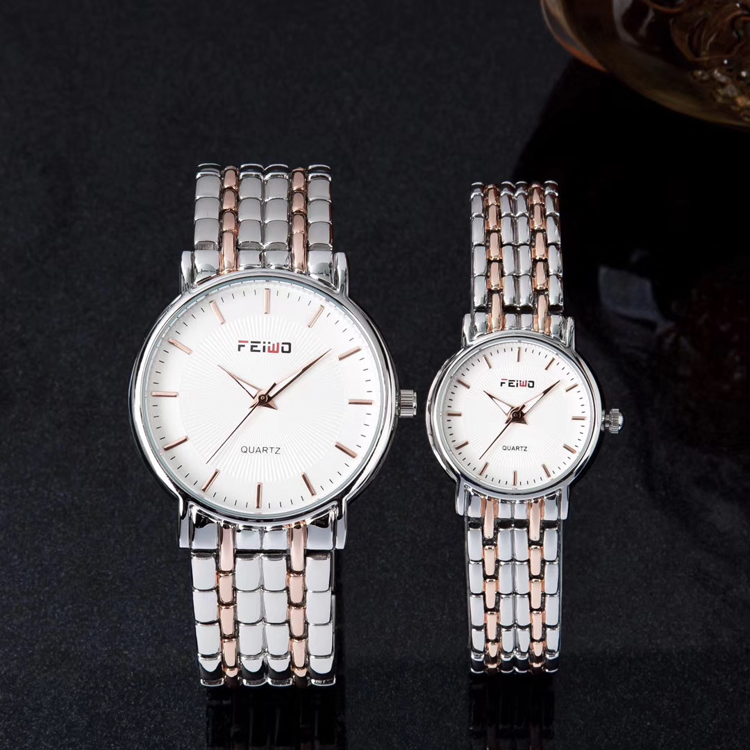 飞沃情侣表石英表夜光表新款时尚手表 礼品促销手表 商务男女对表