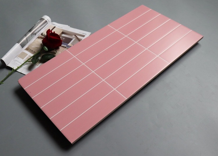 佛山马卡龙瓷砖300x600网红卫生间浴室厨房墙砖地铁砖粉色面包砖