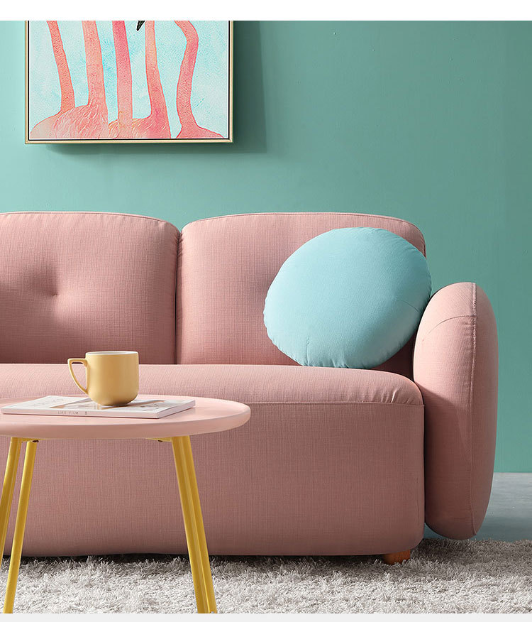 北欧现代小清新布艺三人沙发小户型客厅别墅网红沙发公主休闲沙发