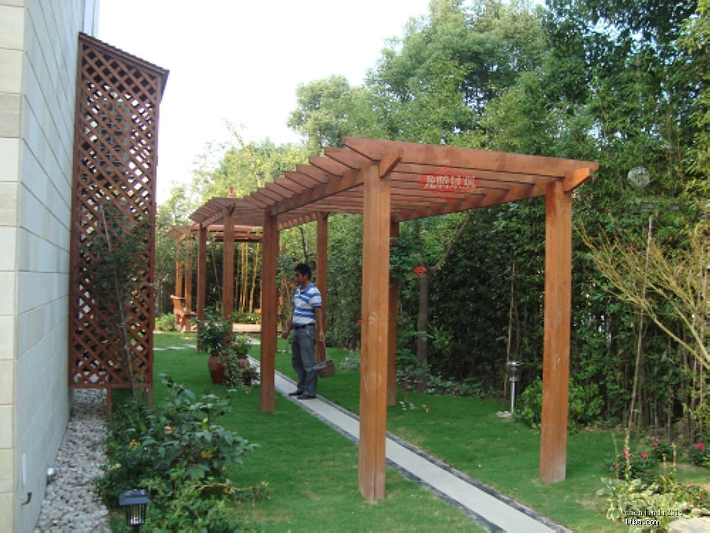 户外庭院碳化木 防腐木葡萄架长廊 廊架花架 爬藤架凉亭木屋 定做