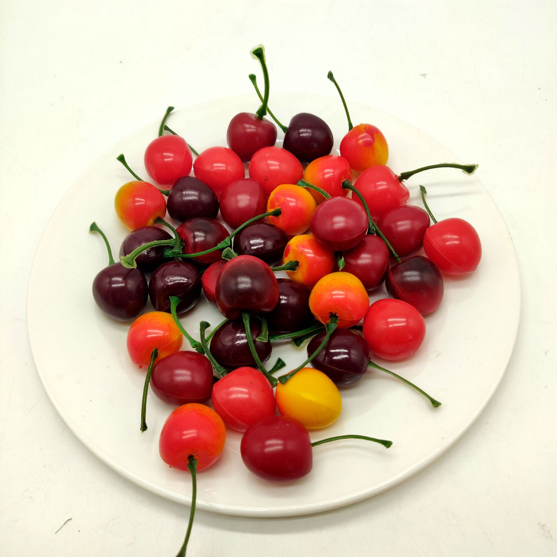 仿真车里子假樱桃串假水果模型摄影装饰道具画室摆件仿真大樱桃