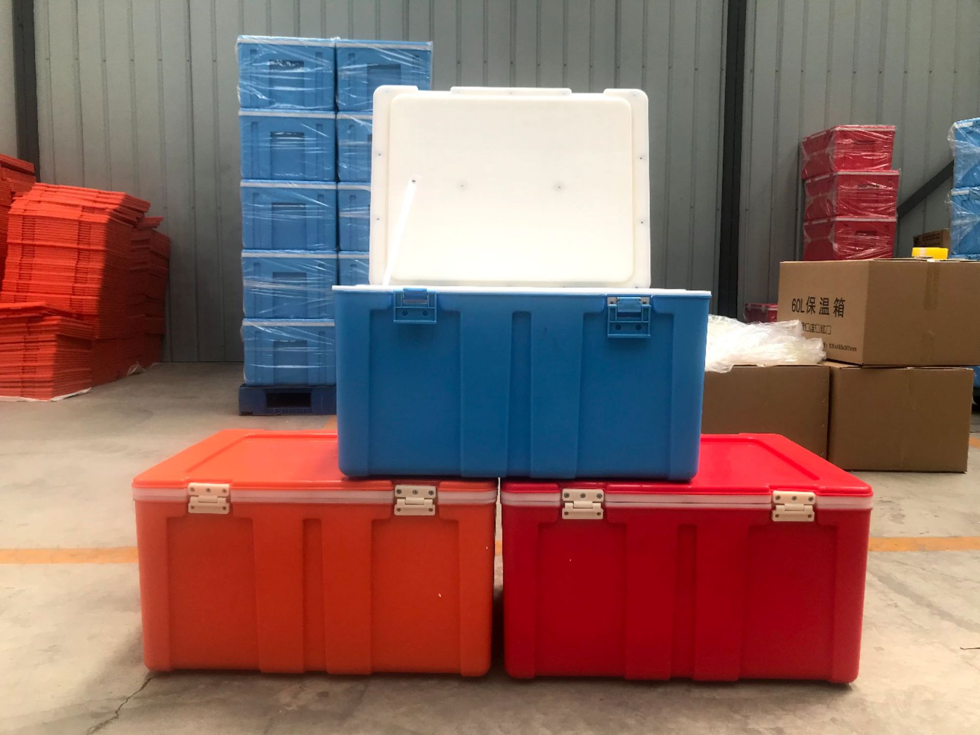 60l车载保温箱 食品外卖保温箱 塑料冷链食品运输冷藏箱周转箱