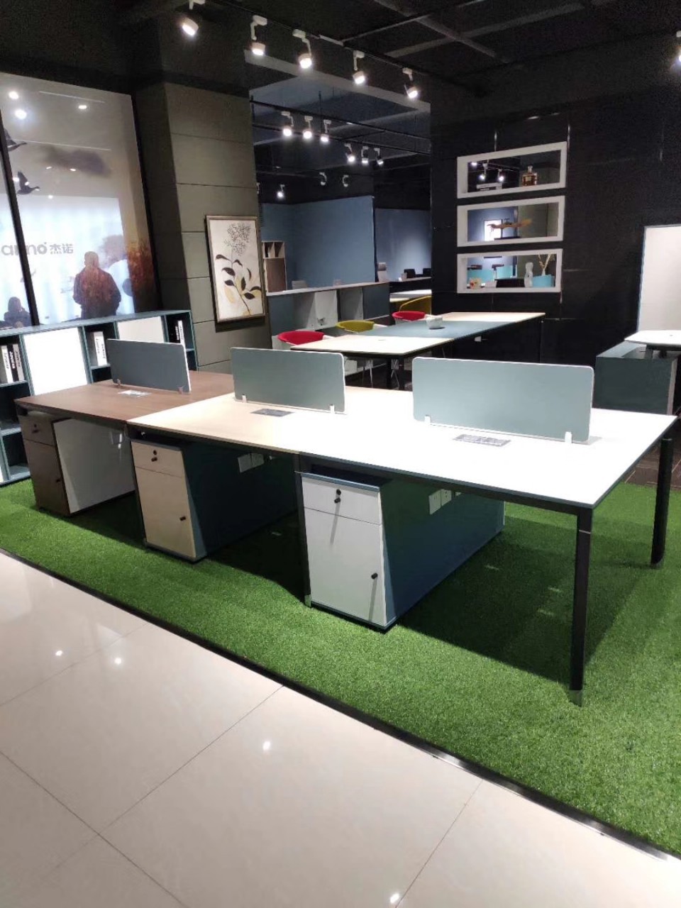 屏风卡位办公桌 多人工位办公电脑桌-阿里巴巴