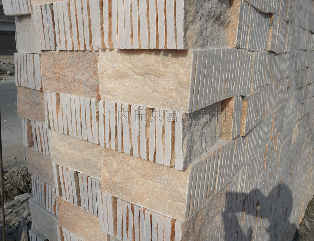 厂家直销晚霞红外墙文化石 晚霞红蘑菇石