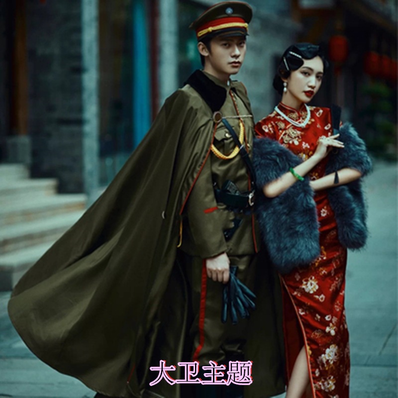 影楼情侣军装民国婚纱拍照主题大帅老九门军阀阔太旗袍街拍写真服
