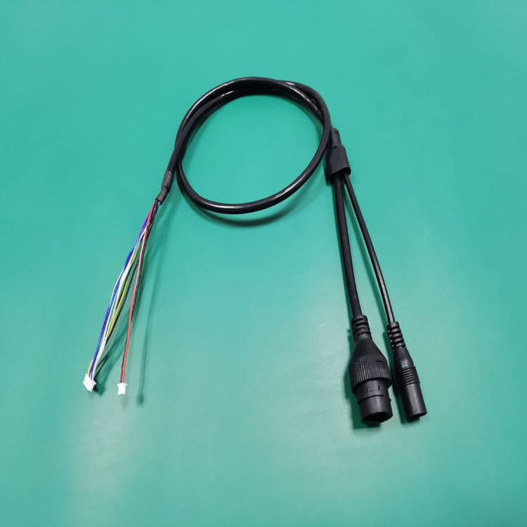 7米10芯网络摄像机尾线一拖三rj45复位开关线生产厂家