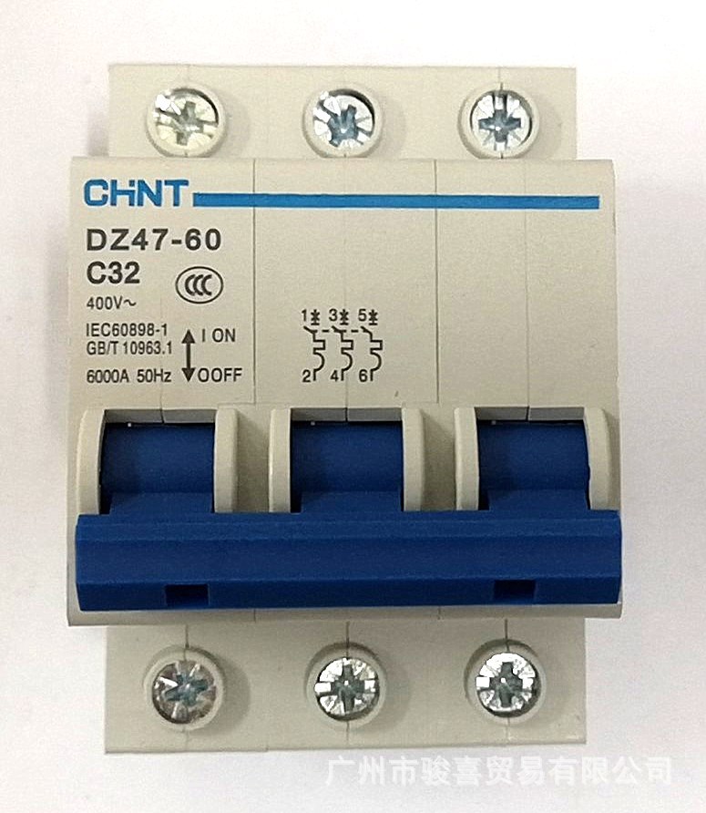 chnt正泰3p4p空气开关dz47-60家用小型断路器电源总开关短路保护